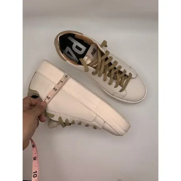P448 gold and white classic platform Thea Wilder Sneaker size 41 / US 10.5 W